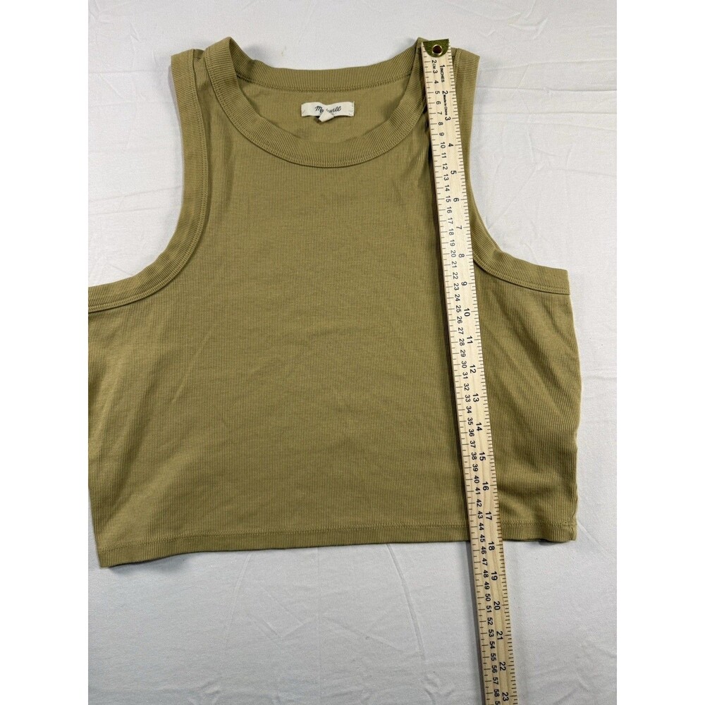 Madewell Women’s XL Mustard Yellow Rib Bouclé Scoopneck Tank – Cotton Blend – - Picture 4 of 7